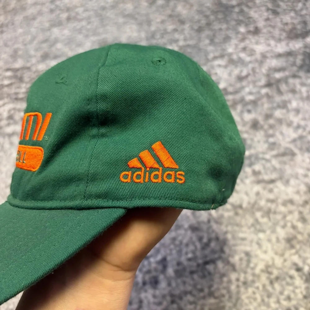Adidas Miami Hurricanes Baseball Hat Green Orange Embroidered Collegiate‎